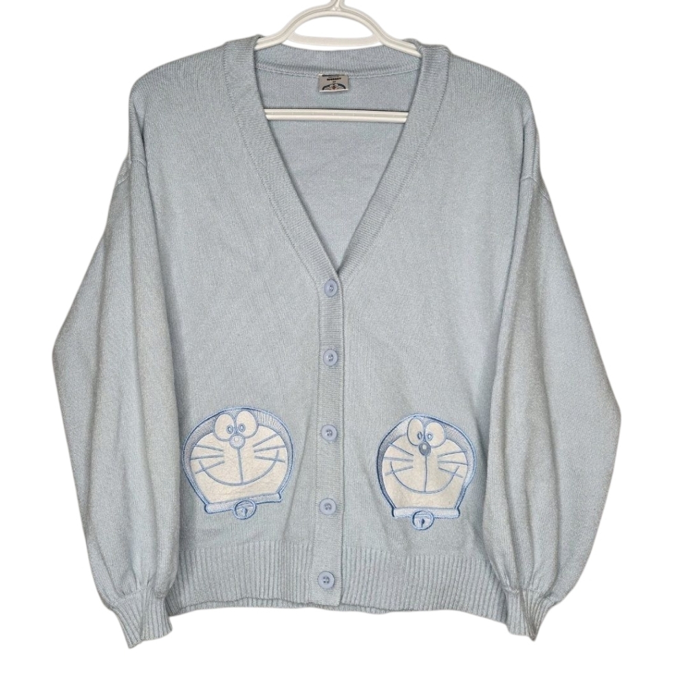 Doraemon Riberry Cardigan Baby Light Blue Medium College Academia Japanese Manga